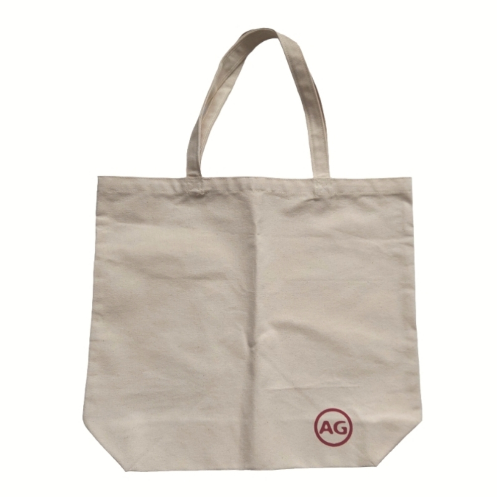 Adriano Goldschmied AG Jeans Logo NEW Canvas Tote Bag Beige Natural
